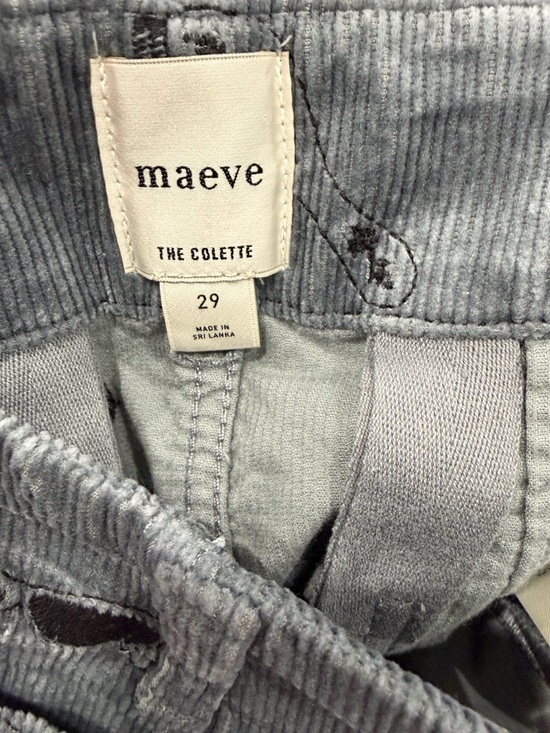 Maeve Colette Anthropologie Embroidered Corduroy Wide-Leg Cropped Pants – Sz 29 - Picture 3 of 8